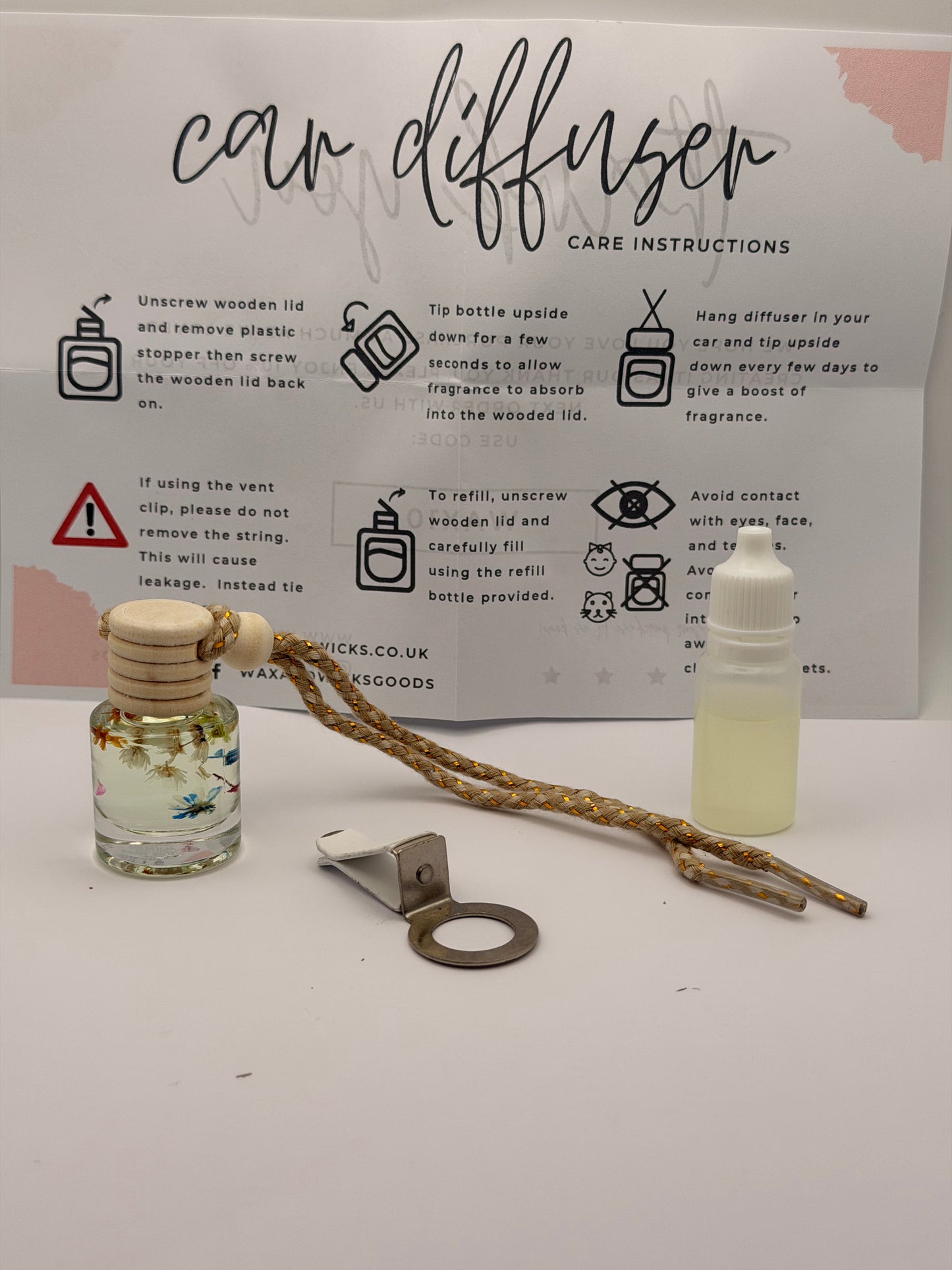 Rhubarb & Rose Car Air Freshener